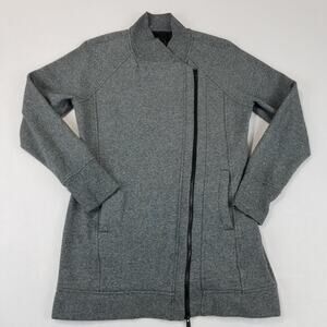 Lululemon Jacket Womens Medium 10 Gray Back To It Wrap Asymmetrical Full Zip